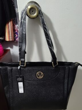 Brand New Vera NY Black Tote Bag with Gold Accent